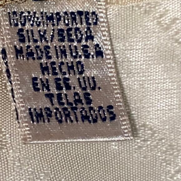 Vtg Claiborne Necktie Brown Tan Geometric Stripe Silk USA 59 x 4 Preppy Sporty - Picture 5 of 8